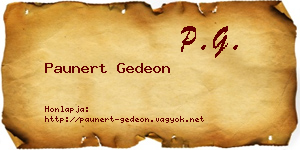 Paunert Gedeon névjegykártya